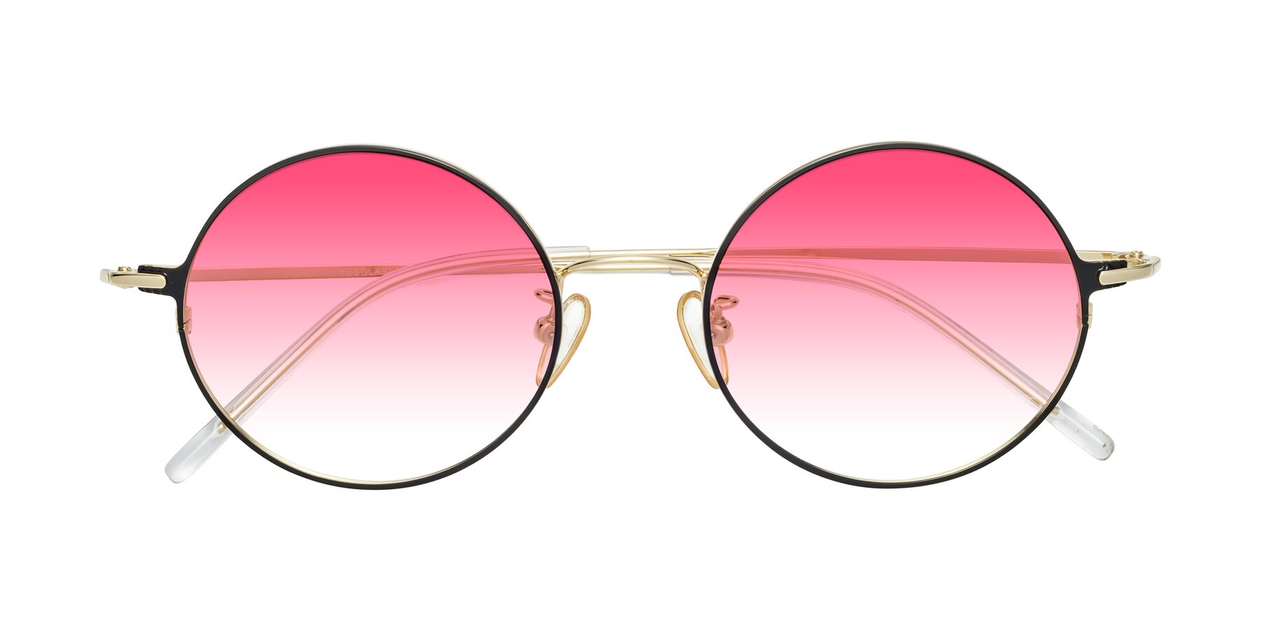 Folded Front of 18009 in Black-Gold with Pink Gradient Lenses