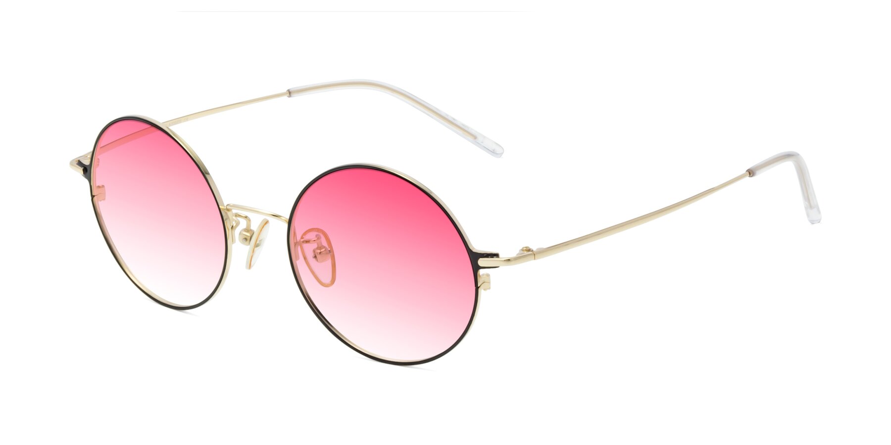 Angle of 18009 in Black-Gold with Pink Gradient Lenses