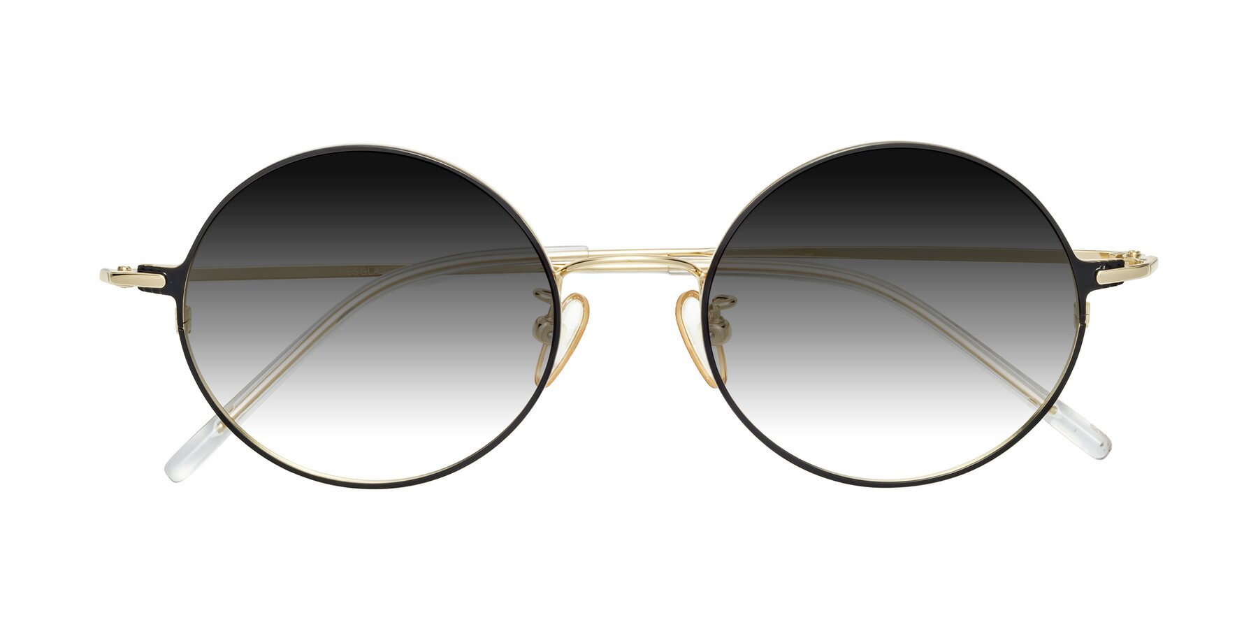 Folded Front of 18009 in Black-Gold with Gray Gradient Lenses