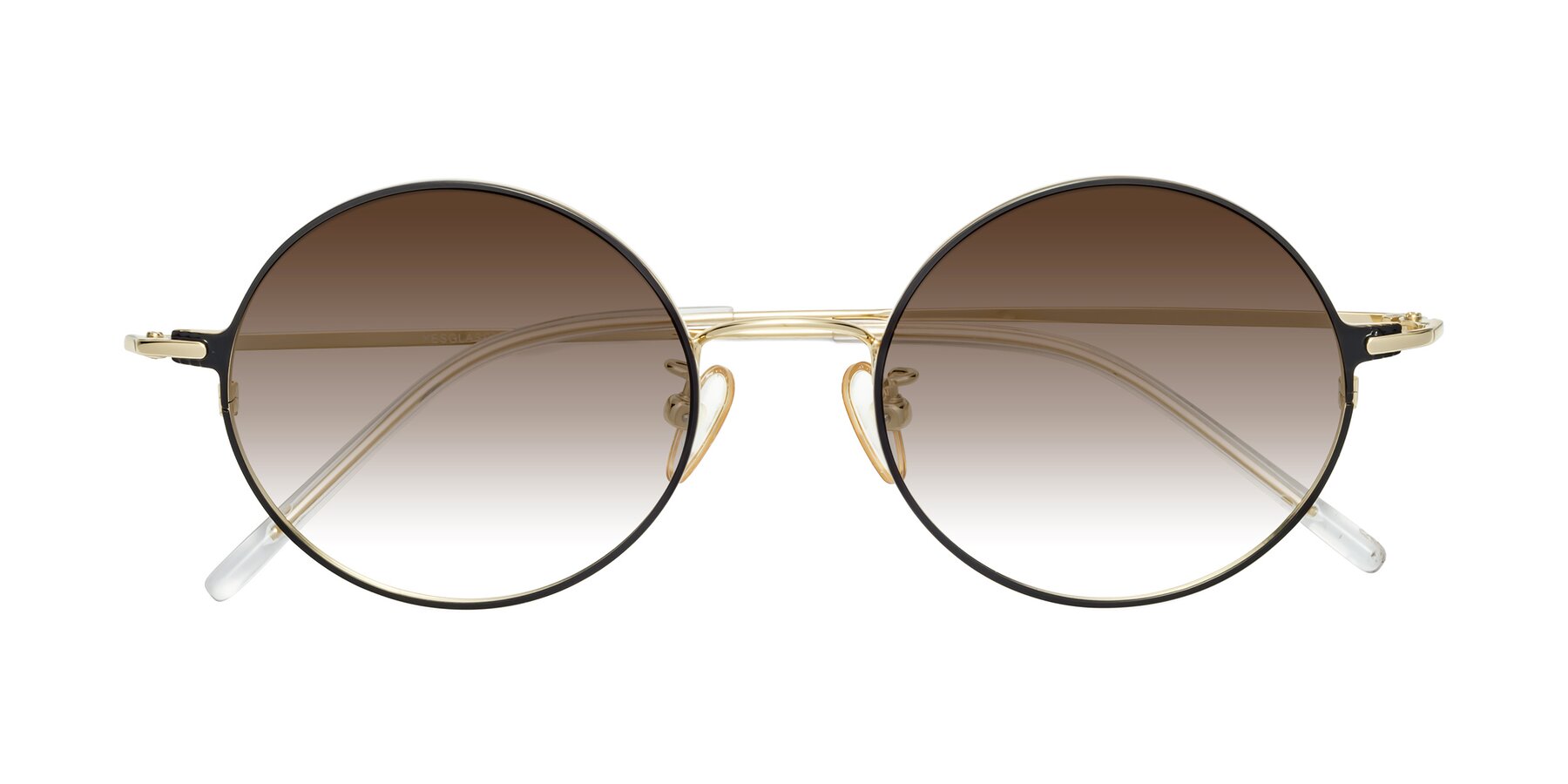 Folded Front of 18009 in Black-Gold with Brown Gradient Lenses