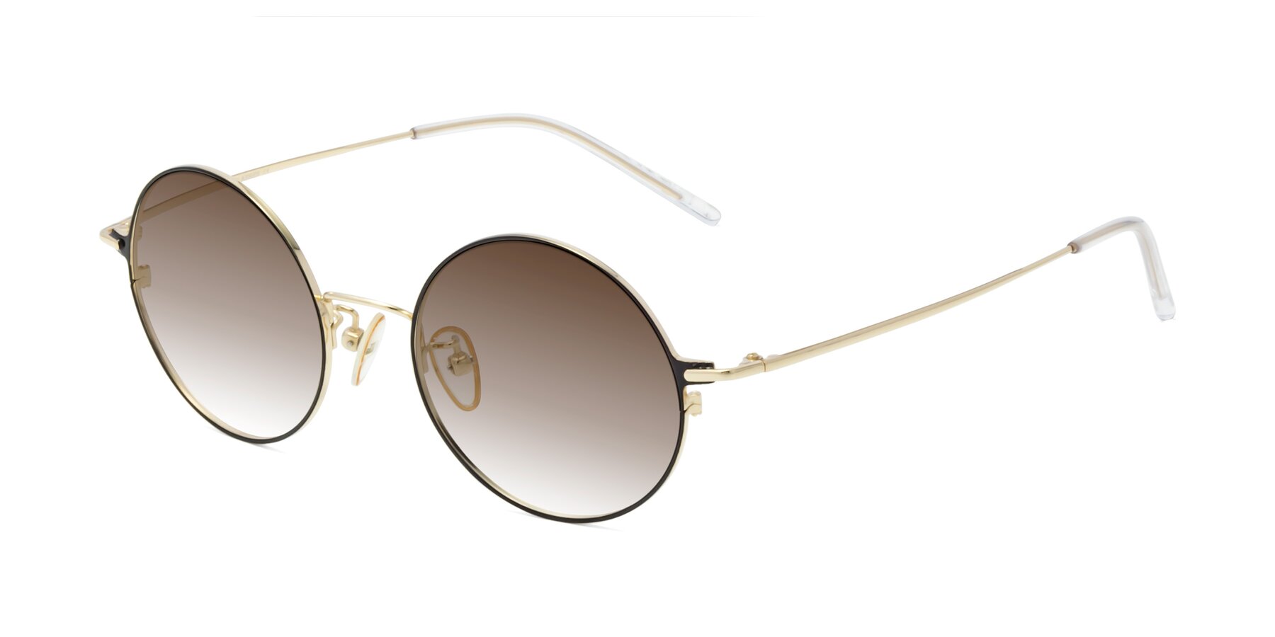 Angle of 18009 in Black-Gold with Brown Gradient Lenses