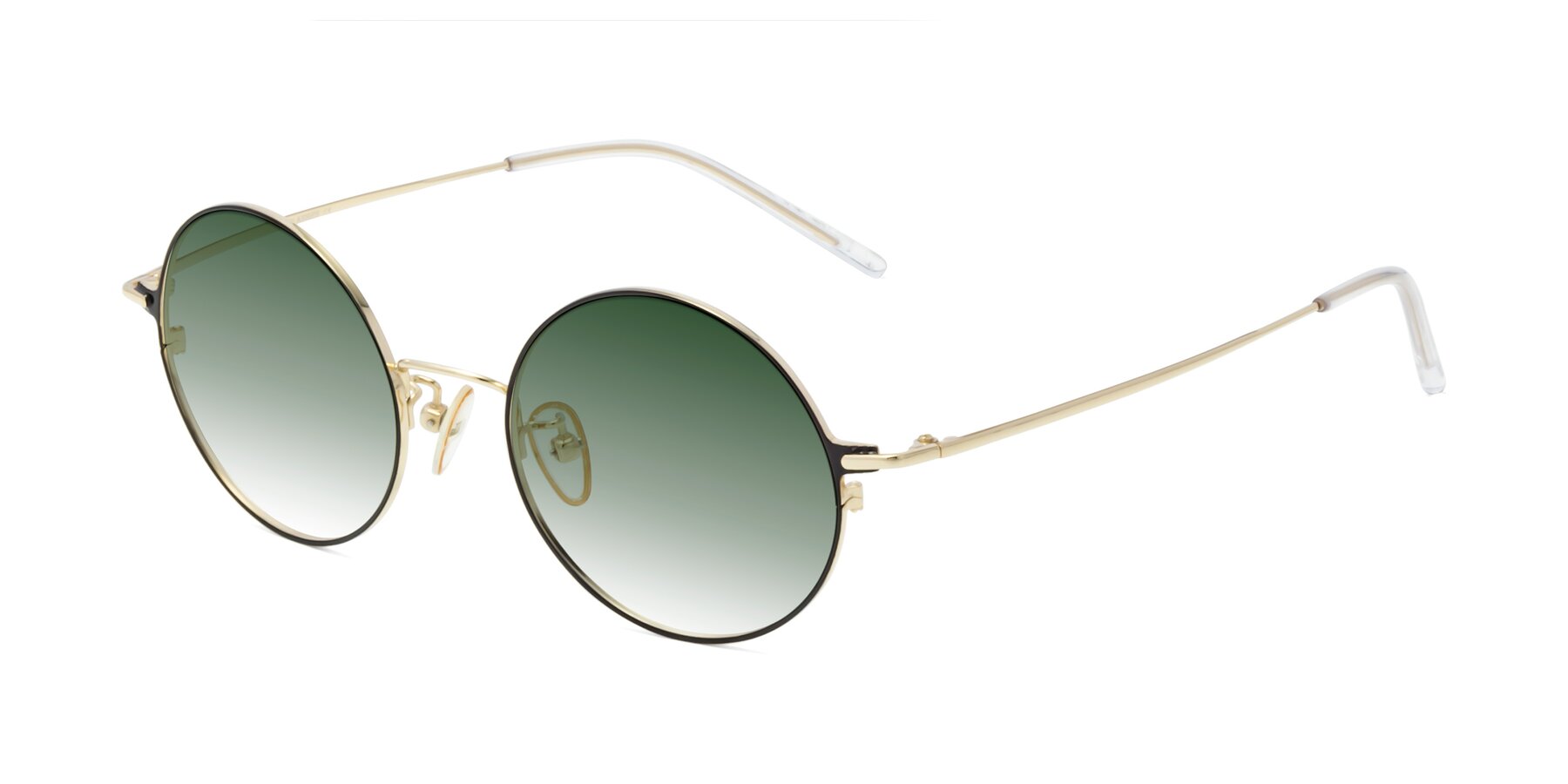 Angle of 18009 in Black-Gold with Green Gradient Lenses