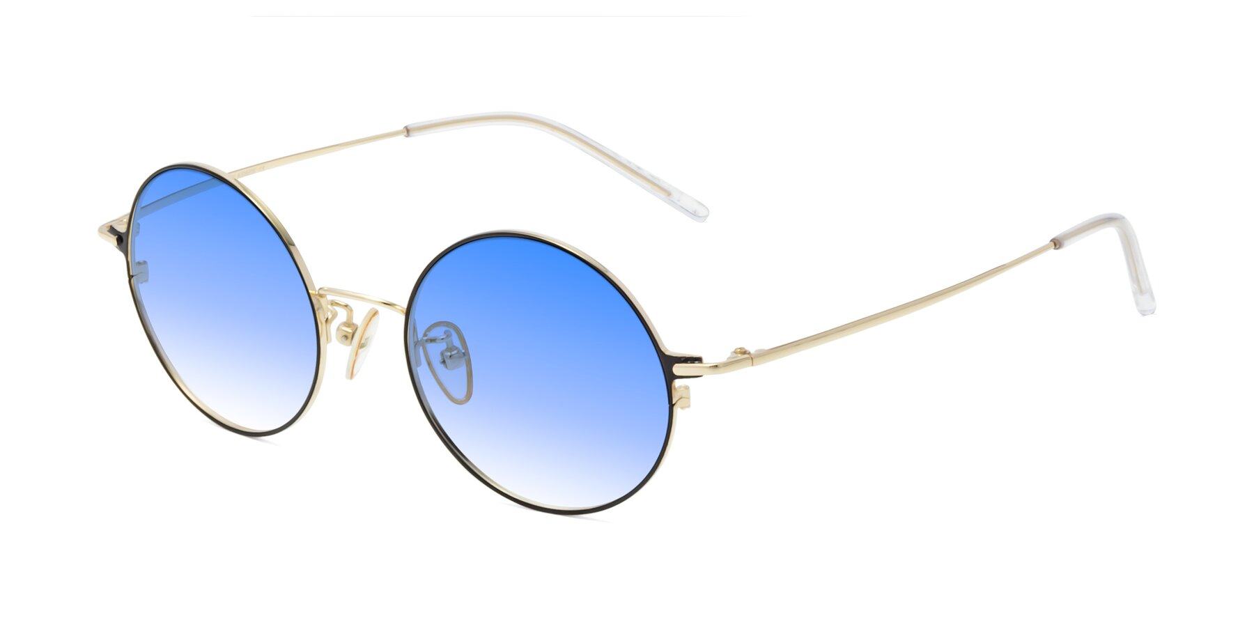Angle of 18009 in Black-Gold with Blue Gradient Lenses