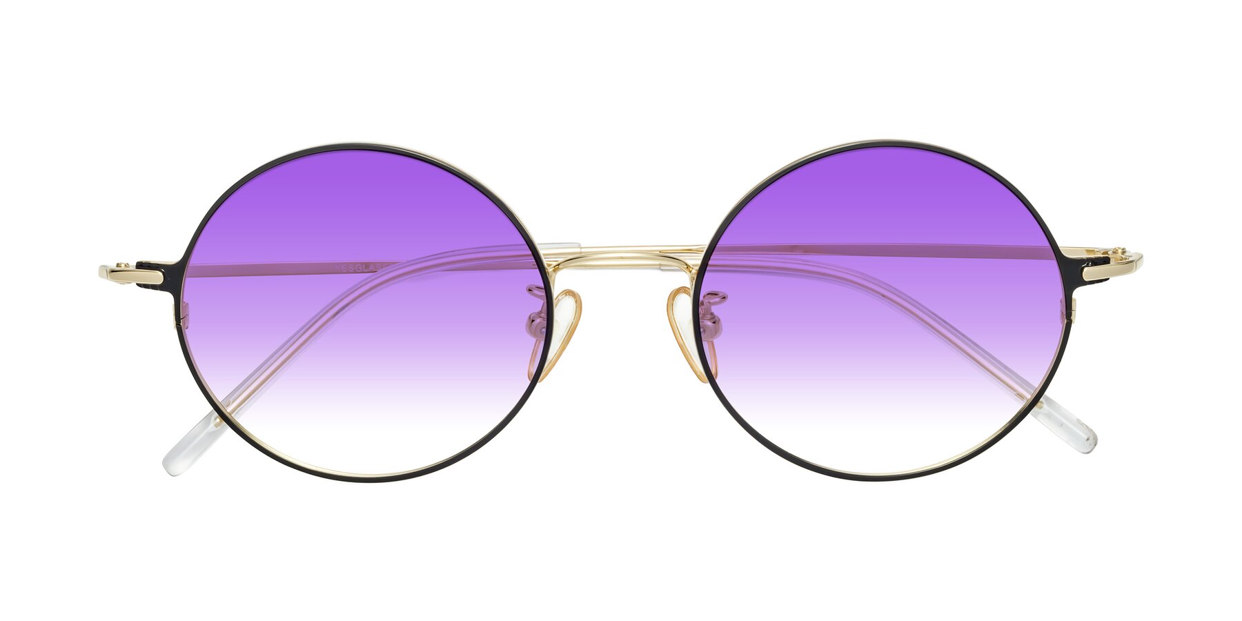 Folded Front of 18009 in Black-Gold with Purple Gradient Lenses