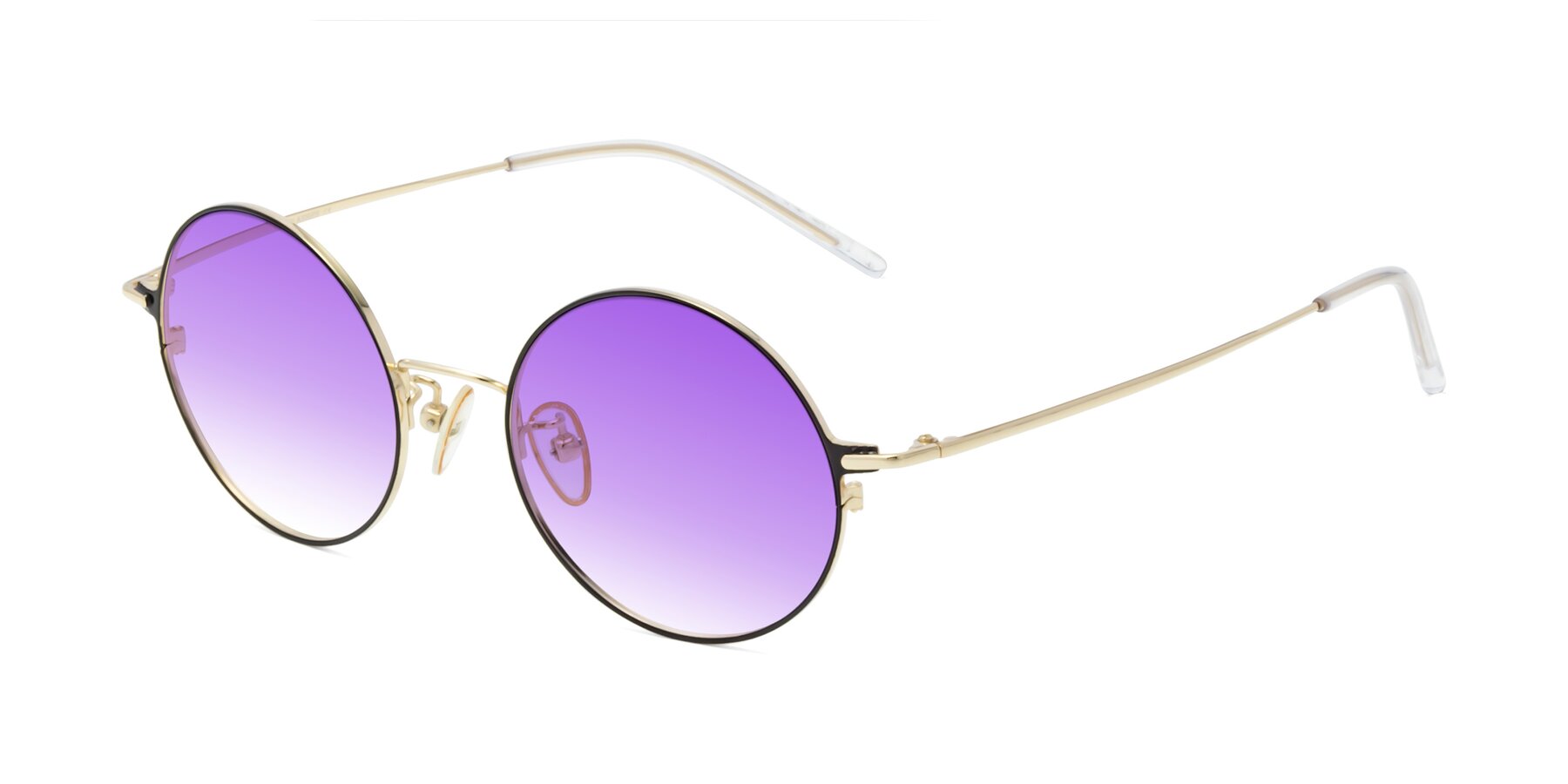Angle of 18009 in Black-Gold with Purple Gradient Lenses