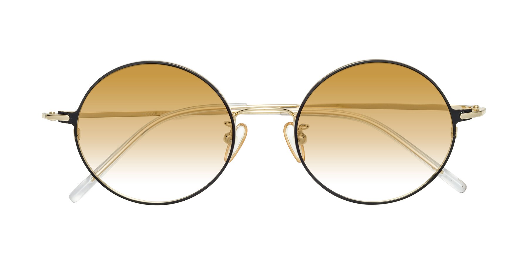 Folded Front of 18009 in Black-Gold with Champagne Gradient Lenses