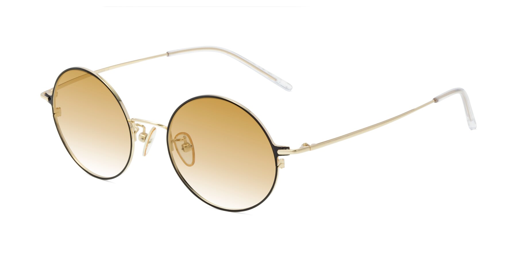 Angle of 18009 in Black-Gold with Champagne Gradient Lenses