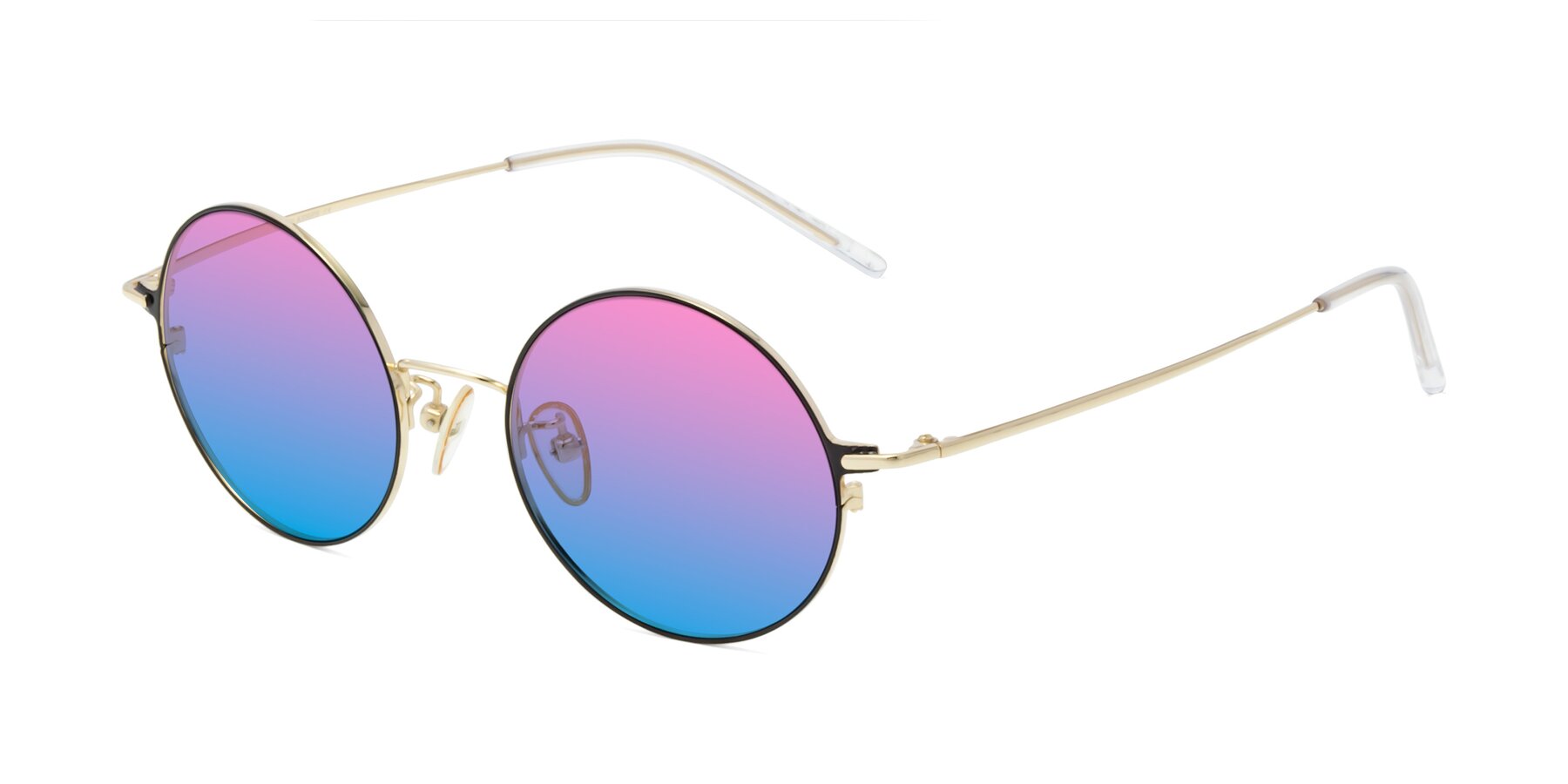 Angle of 18009 in Black-Gold with Pink / Blue Gradient Lenses