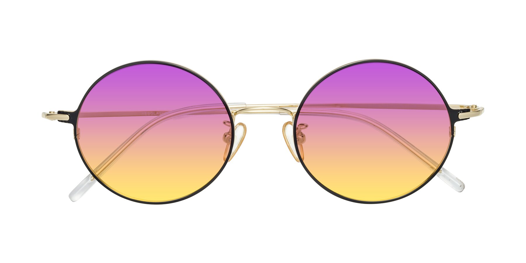 Folded Front of 18009 in Black-Gold with Purple / Yellow Gradient Lenses
