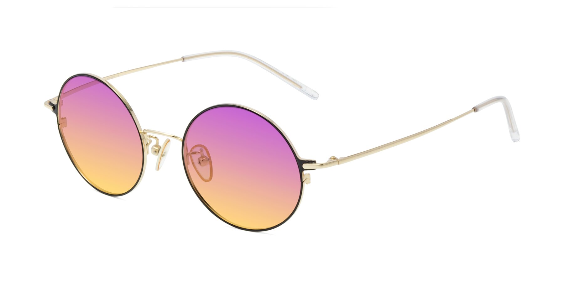 Angle of 18009 in Black-Gold with Purple / Yellow Gradient Lenses
