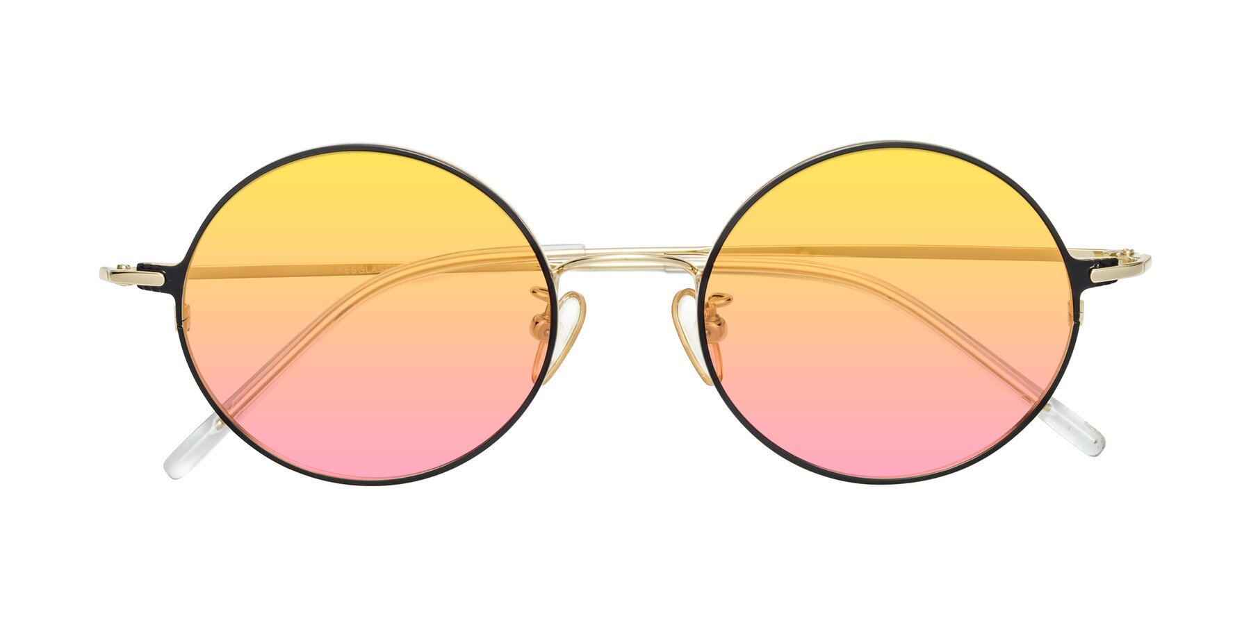 Folded Front of 18009 in Black-Gold with Yellow / Pink Gradient Lenses