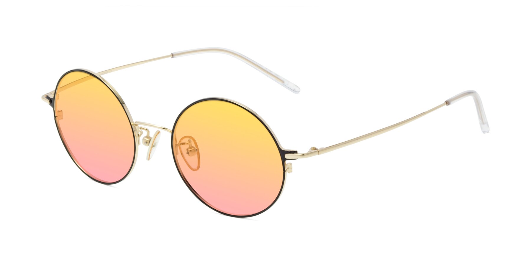 Angle of 18009 in Black-Gold with Yellow / Pink Gradient Lenses