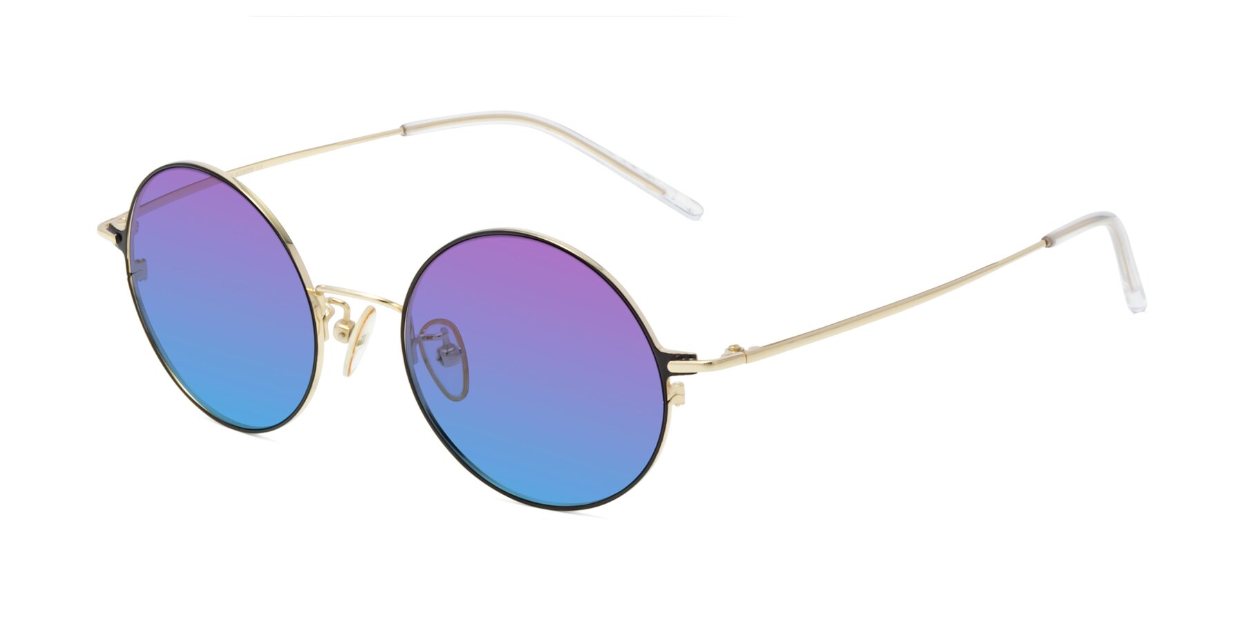 Angle of 18009 in Black-Gold with Purple / Blue Gradient Lenses