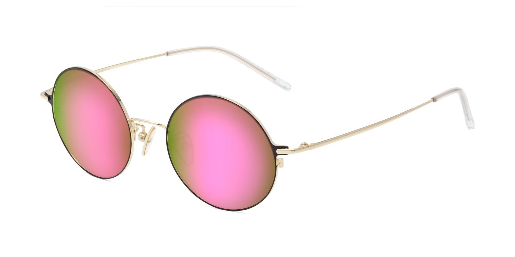 Angle of 18009 in Black-Gold with Pink Mirrored Lenses