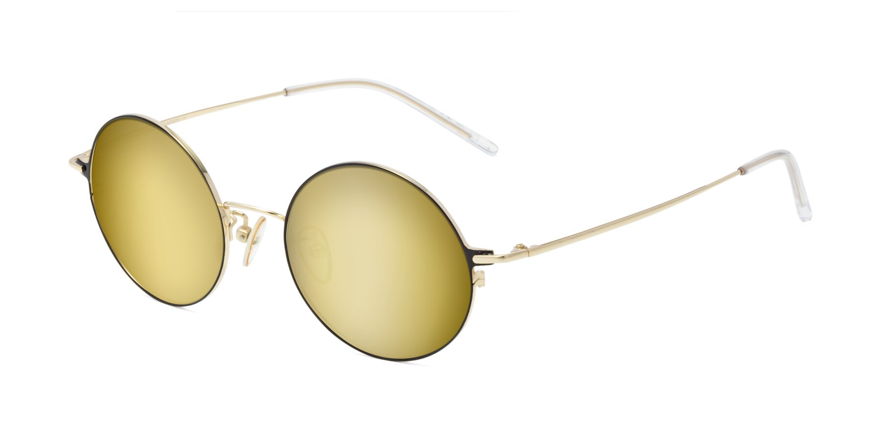 Angle of 18009 in Black-Gold with Gold Mirrored Lenses