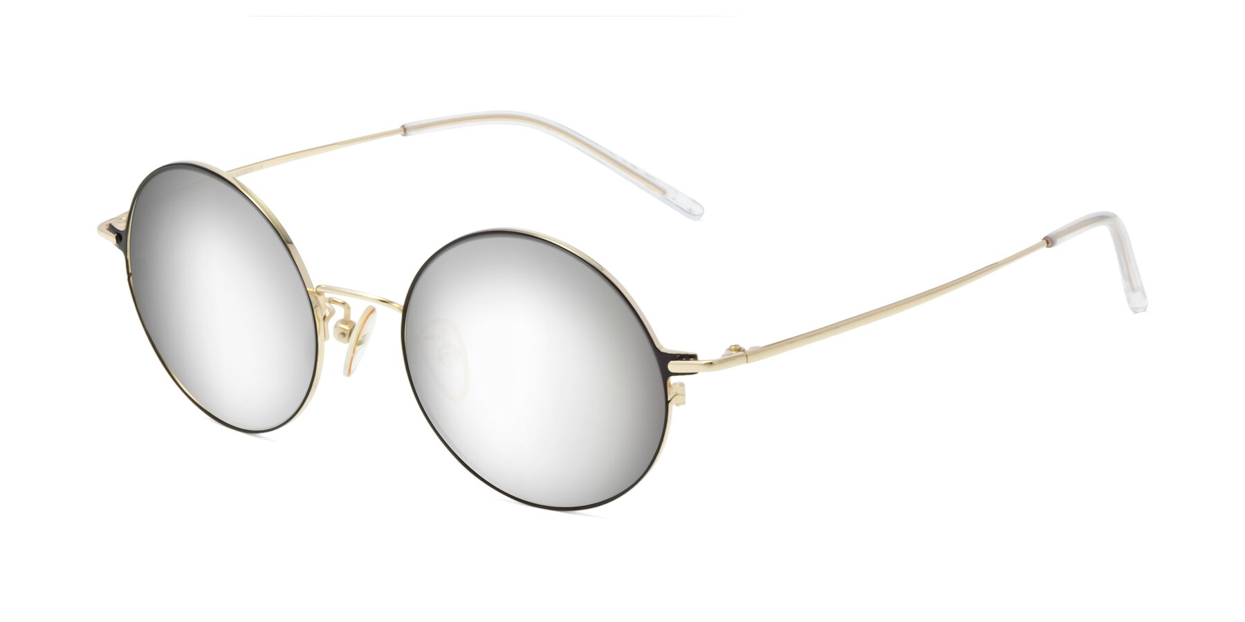 Angle of 18009 in Black-Gold with Silver Mirrored Lenses