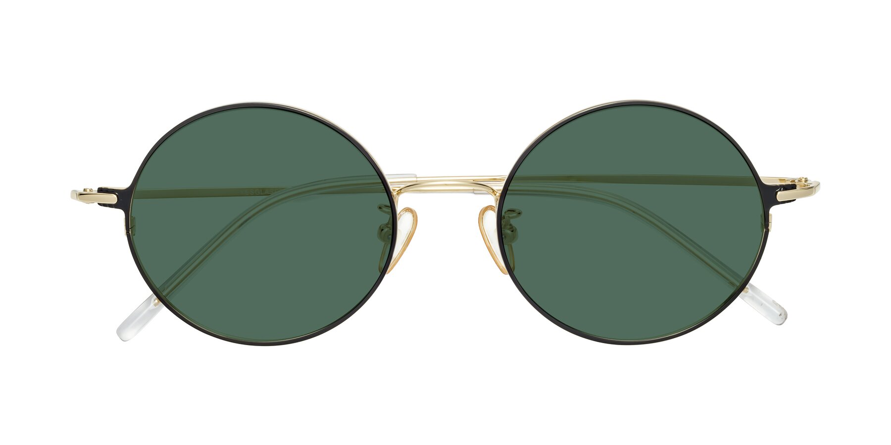 Folded Front of 18009 in Black-Gold with Green Polarized Lenses