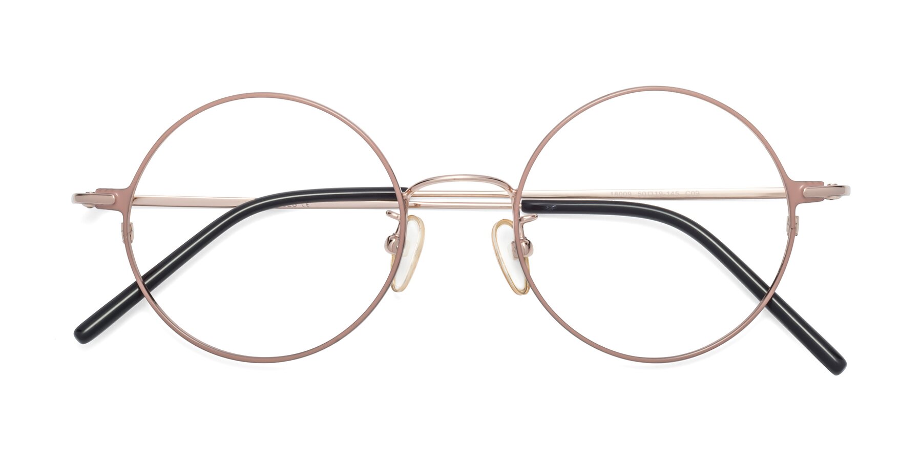 Folded Front of 18009 in Pink-Gold with Clear Blue Light Blocking Lenses