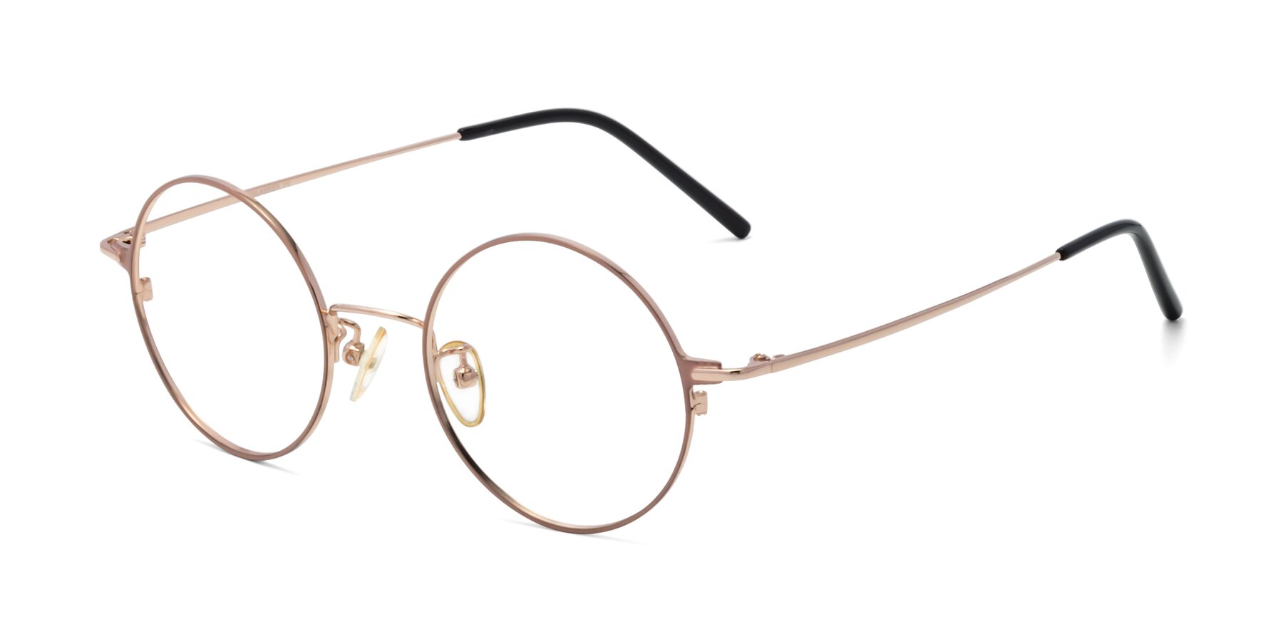 Angle of 18009 in Pink-Gold with Clear Reading Eyeglass Lenses