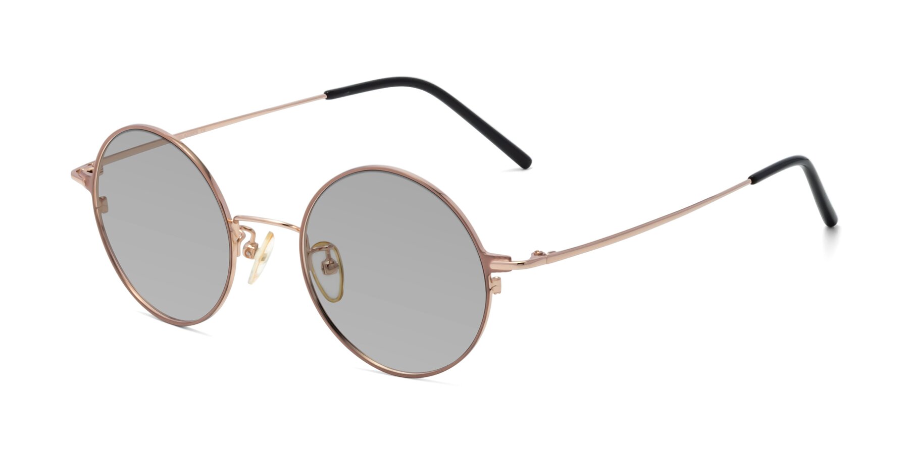 Angle of 18009 in Pink-Gold with Light Gray Tinted Lenses