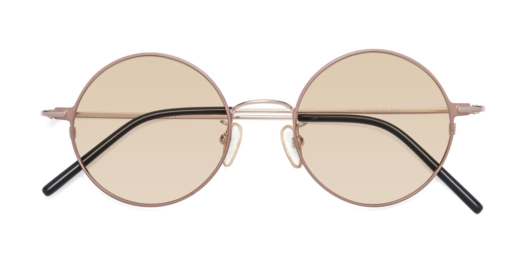 Folded Front of 18009 in Pink-Gold with Light Brown Tinted Lenses