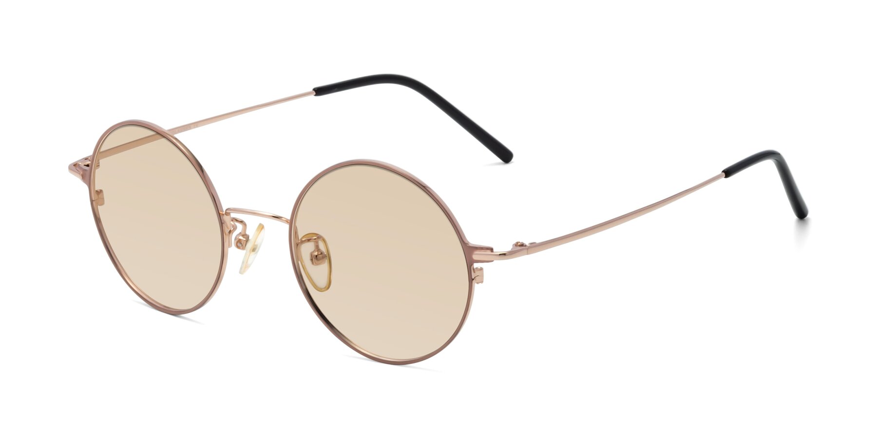 Angle of 18009 in Pink-Gold with Light Brown Tinted Lenses