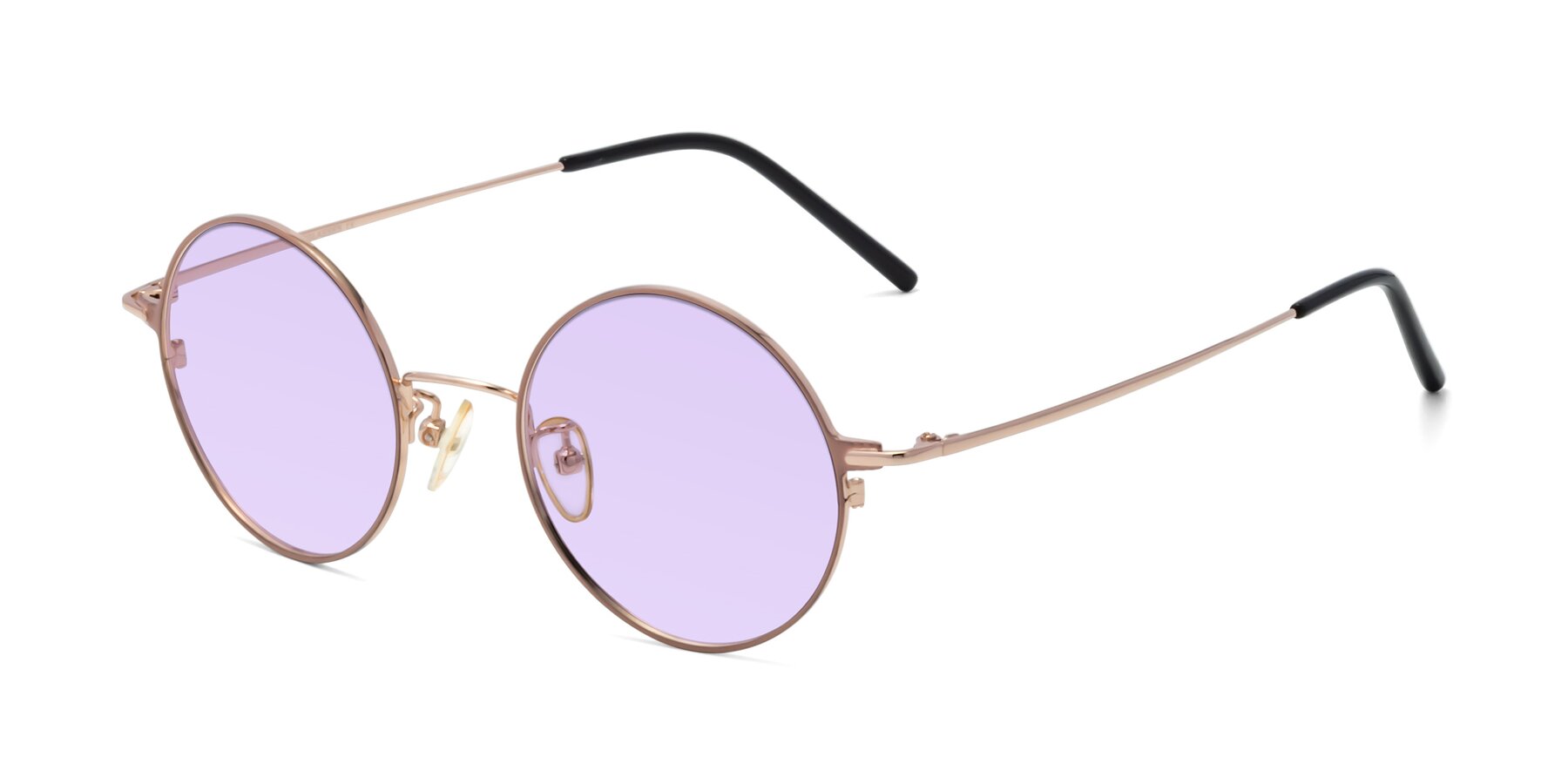 Angle of 18009 in Pink-Gold with Light Purple Tinted Lenses