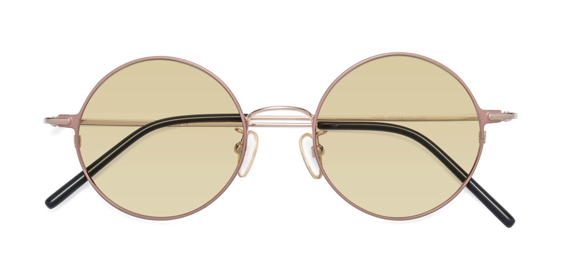 Folded Front of 18009 in Pink-Gold with Light Champagne Tinted Lenses