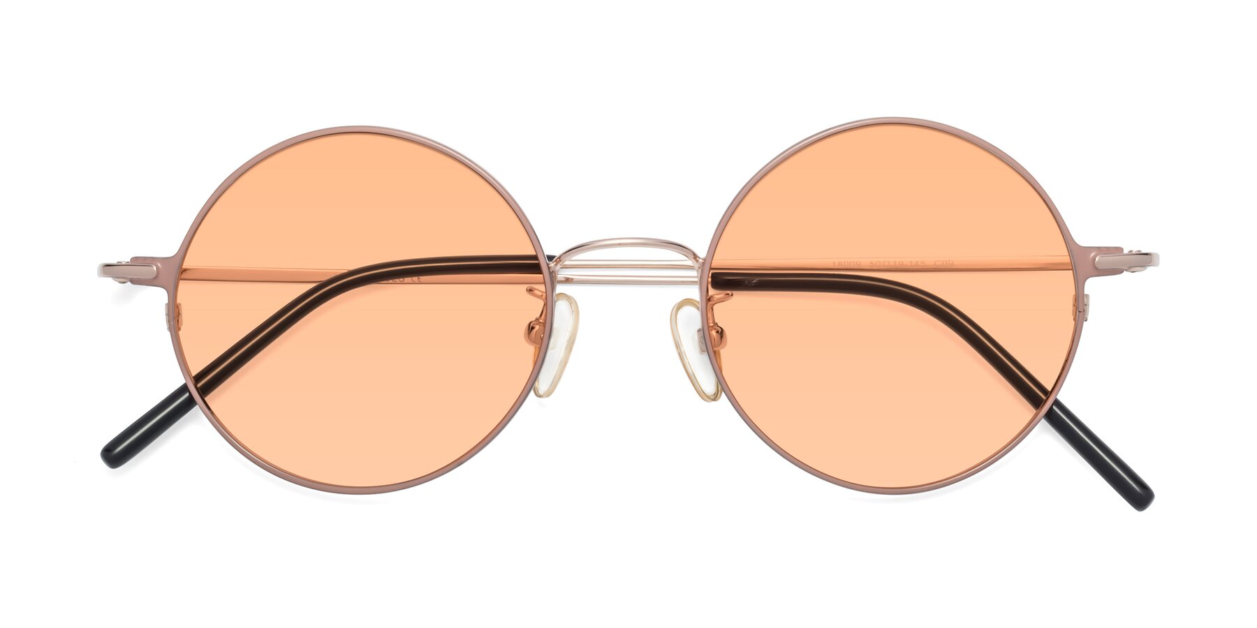 Folded Front of 18009 in Pink-Gold with Light Orange Tinted Lenses
