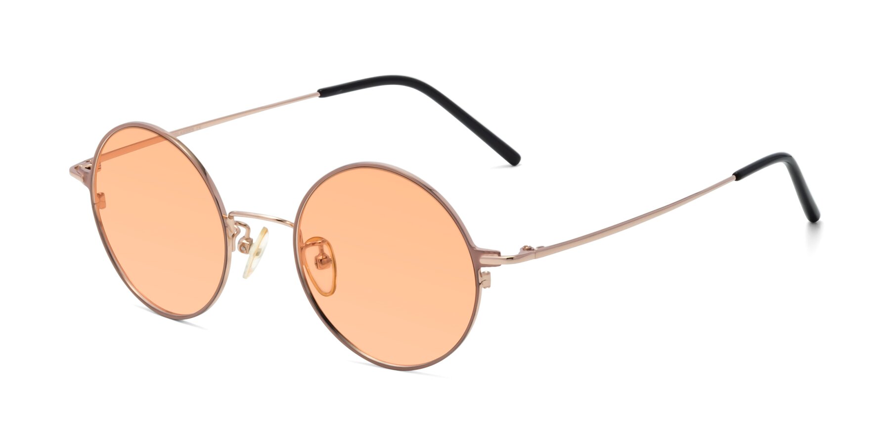 Angle of 18009 in Pink-Gold with Light Orange Tinted Lenses