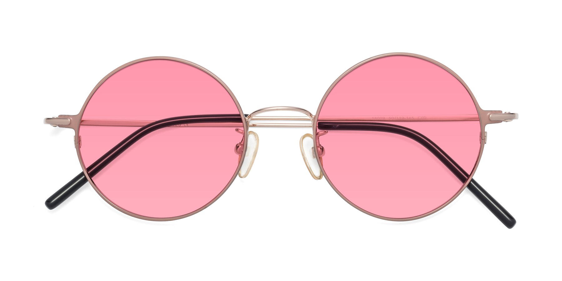 Folded Front of 18009 in Pink-Gold with Pink Tinted Lenses