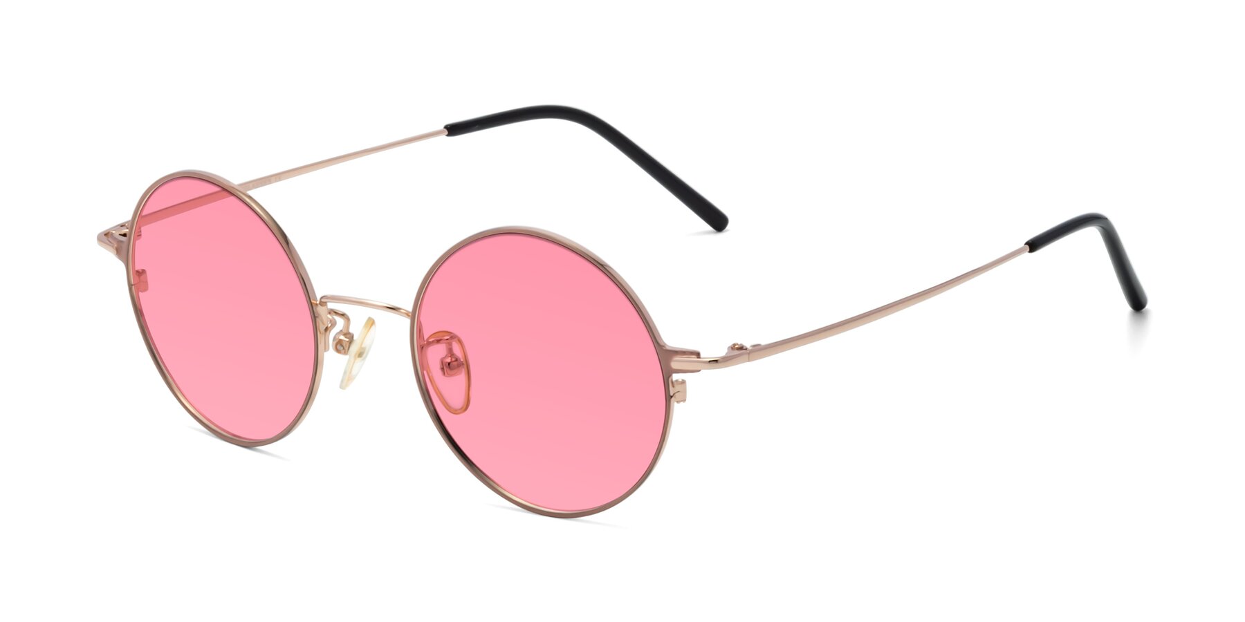 Angle of 18009 in Pink-Gold with Pink Tinted Lenses