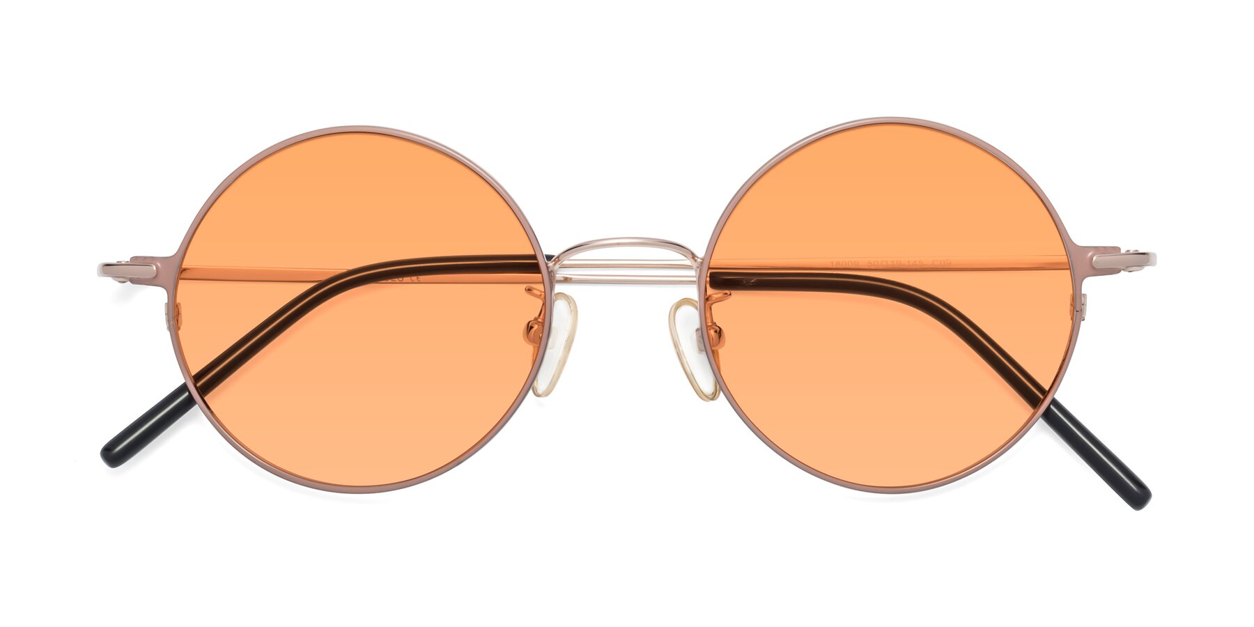 Folded Front of 18009 in Pink-Gold with Medium Orange Tinted Lenses