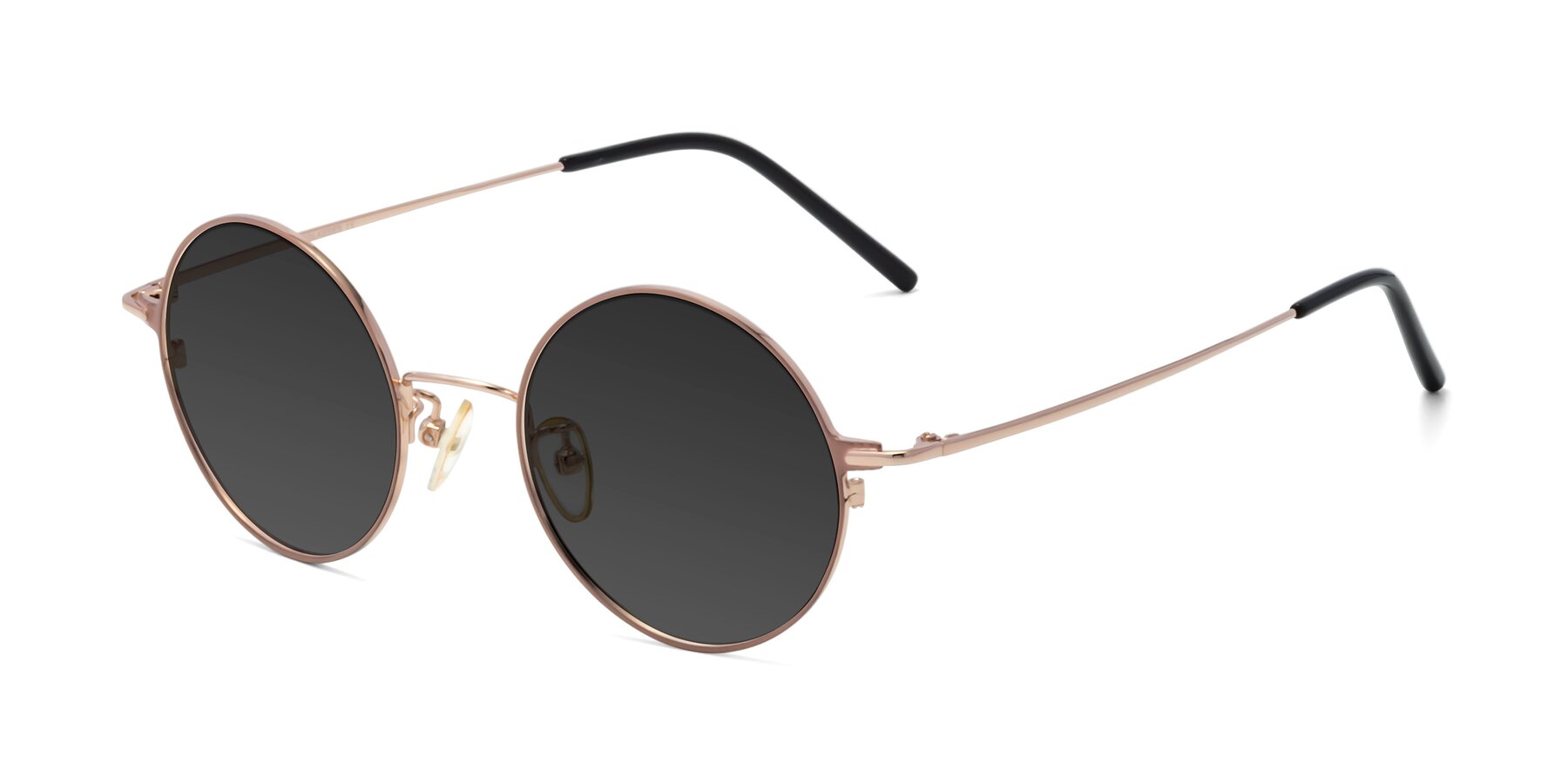 Angle of 18009 in Pink-Gold with Gray Tinted Lenses