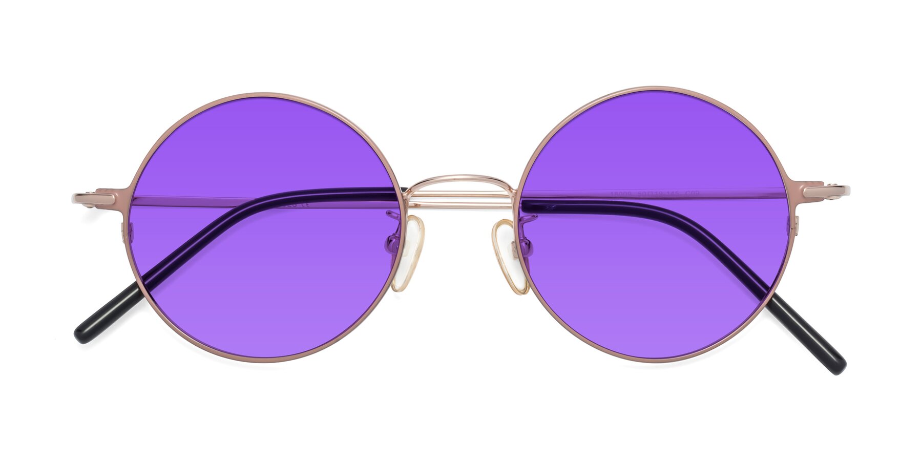 Folded Front of 18009 in Pink-Gold with Purple Tinted Lenses