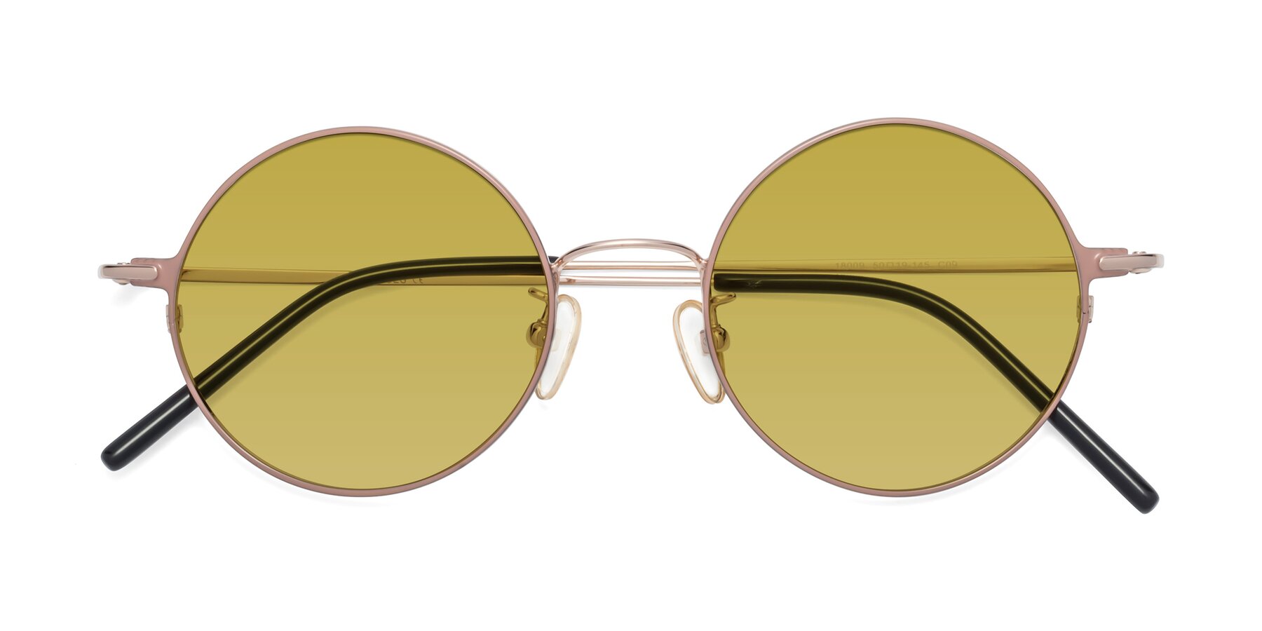 Folded Front of 18009 in Pink-Gold with Champagne Tinted Lenses