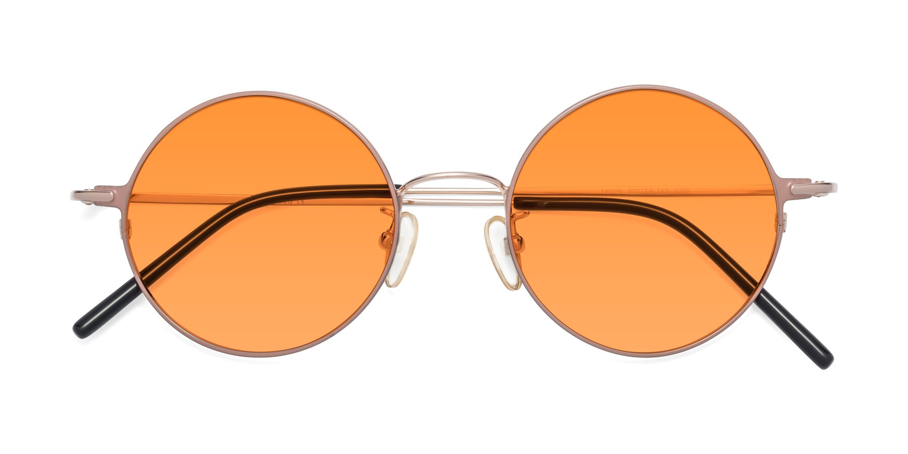 Folded Front of 18009 in Pink-Gold with Orange Tinted Lenses