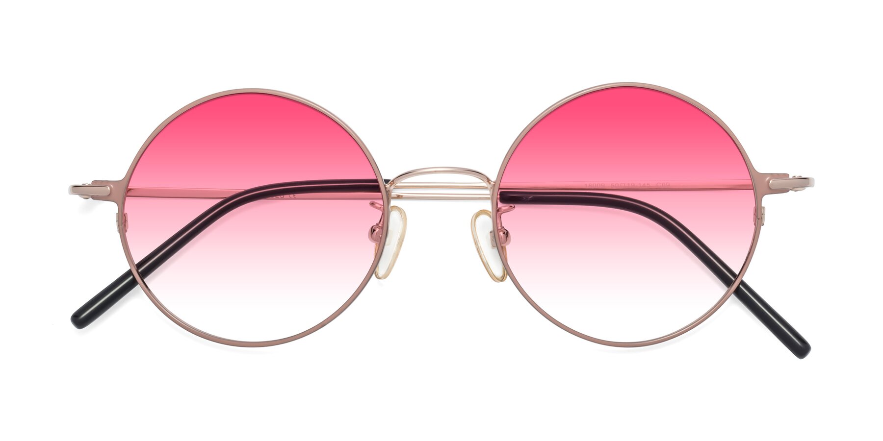 Folded Front of 18009 in Pink-Gold with Pink Gradient Lenses
