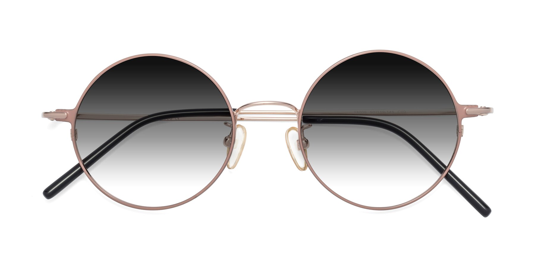 Folded Front of 18009 in Pink-Gold with Gray Gradient Lenses