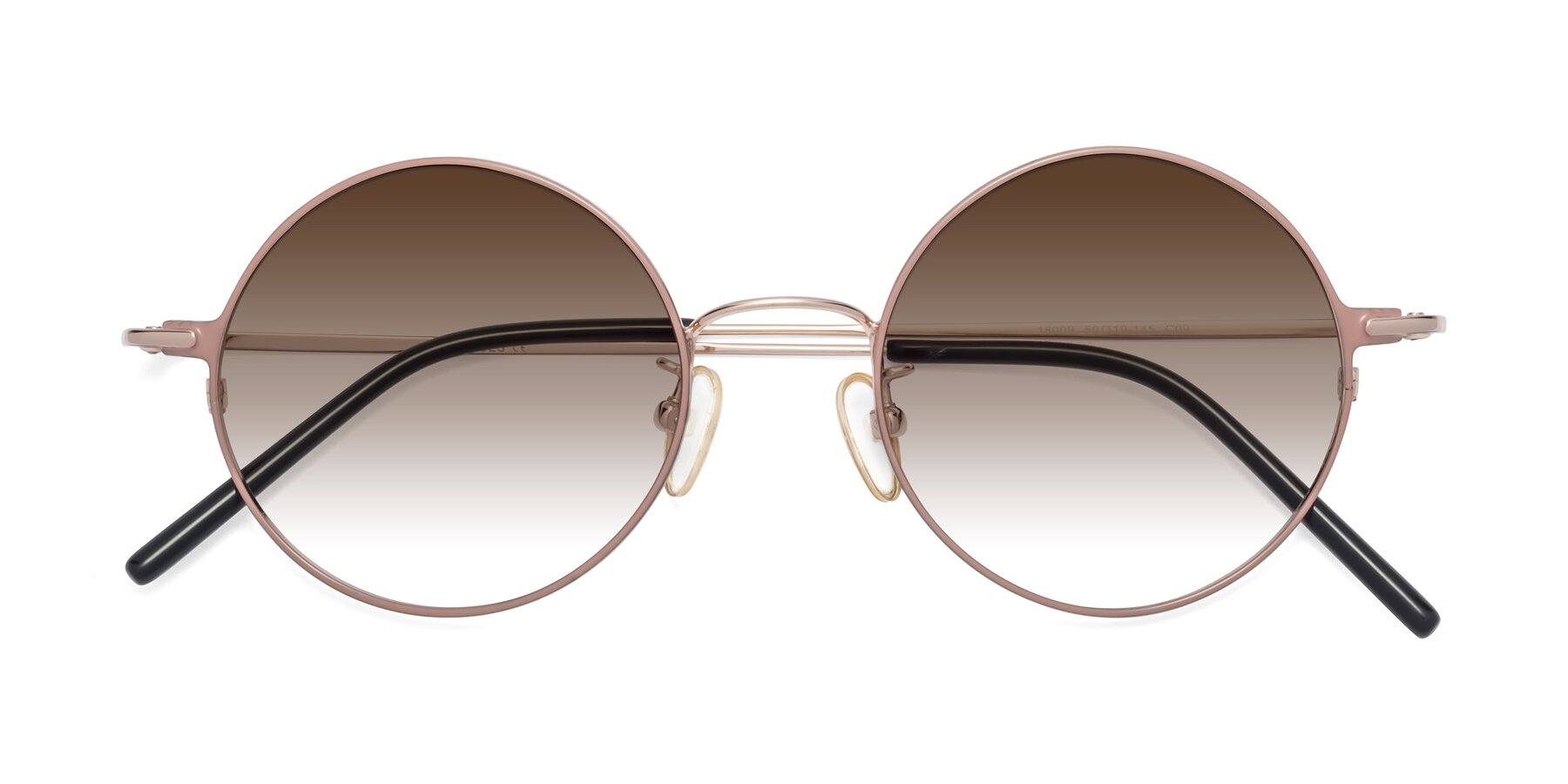 Folded Front of 18009 in Pink-Gold with Brown Gradient Lenses