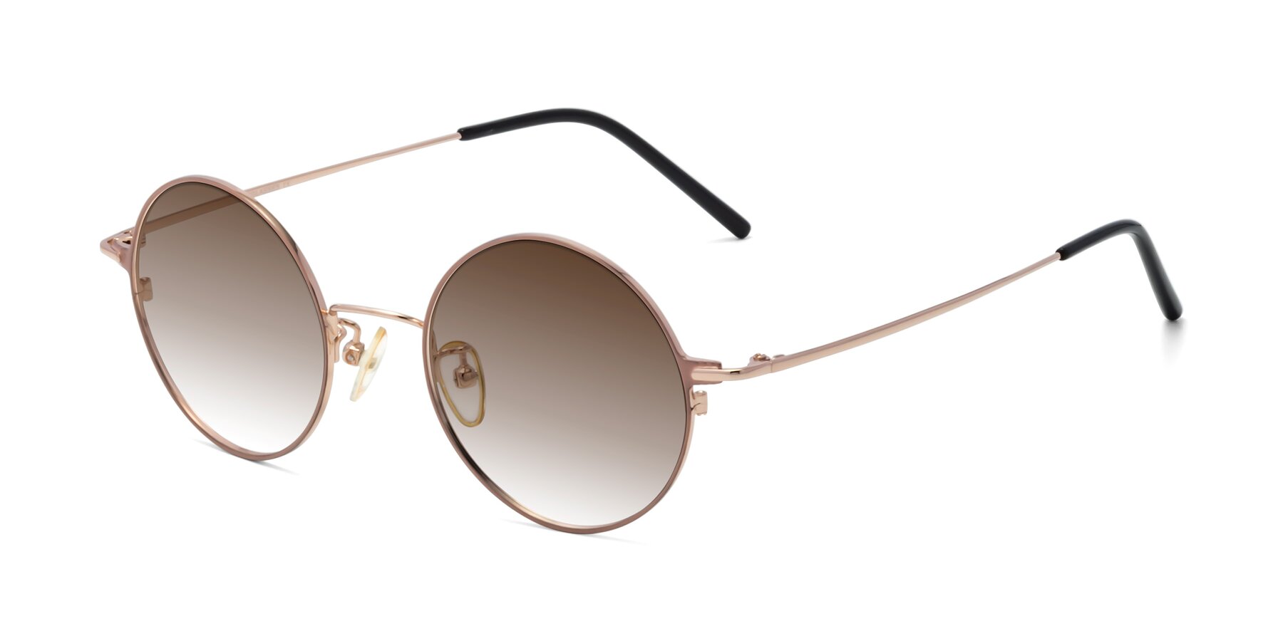 Angle of 18009 in Pink-Gold with Brown Gradient Lenses