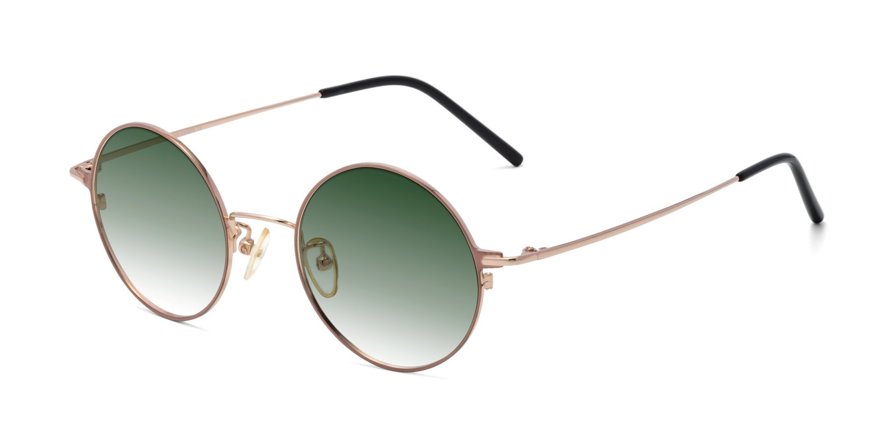 Angle of 18009 in Pink-Gold with Green Gradient Lenses