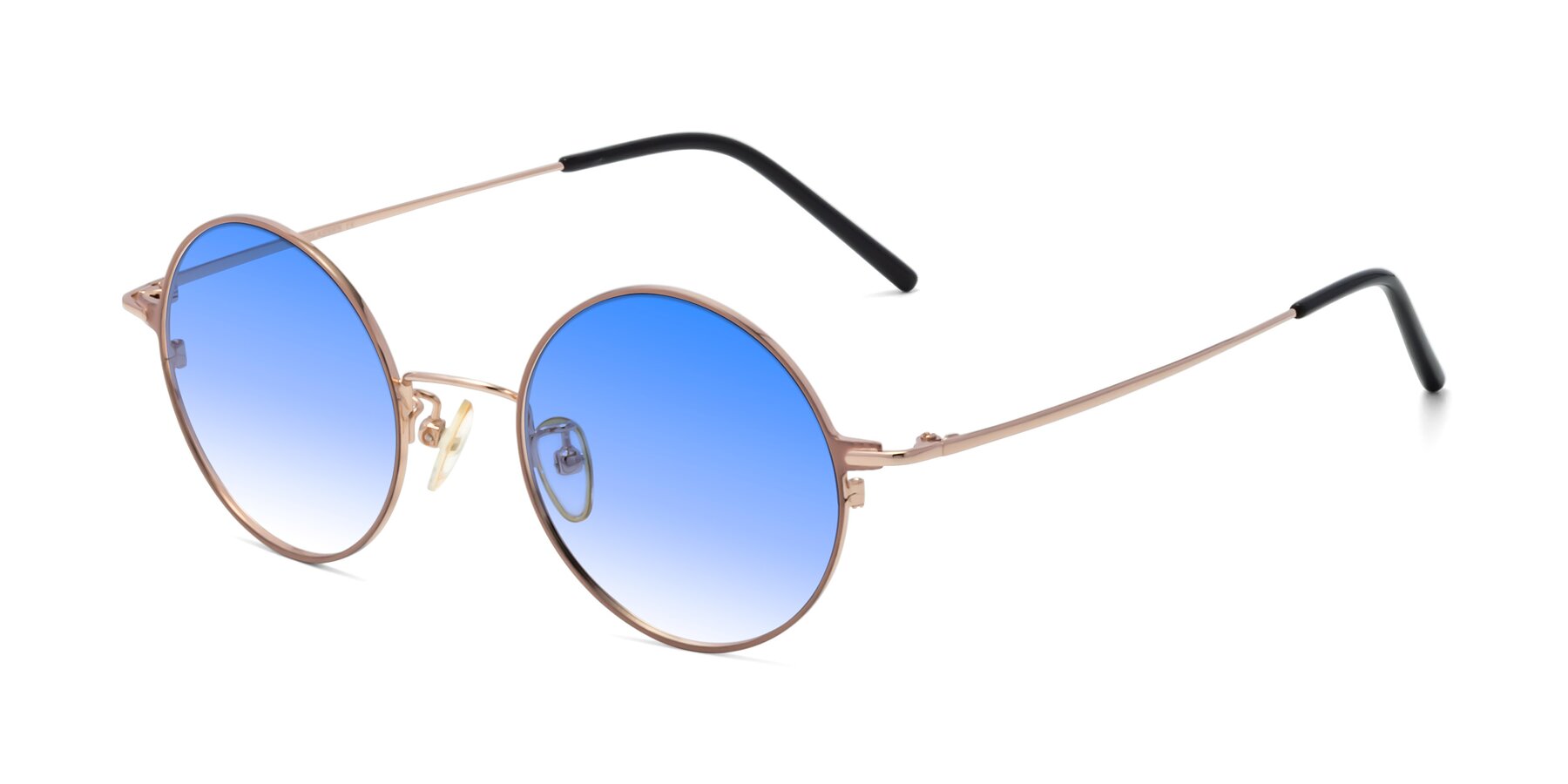 Angle of 18009 in Pink-Gold with Blue Gradient Lenses
