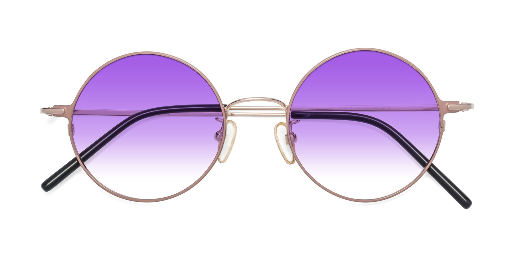 Folded Front of 18009 in Pink-Gold with Purple Gradient Lenses