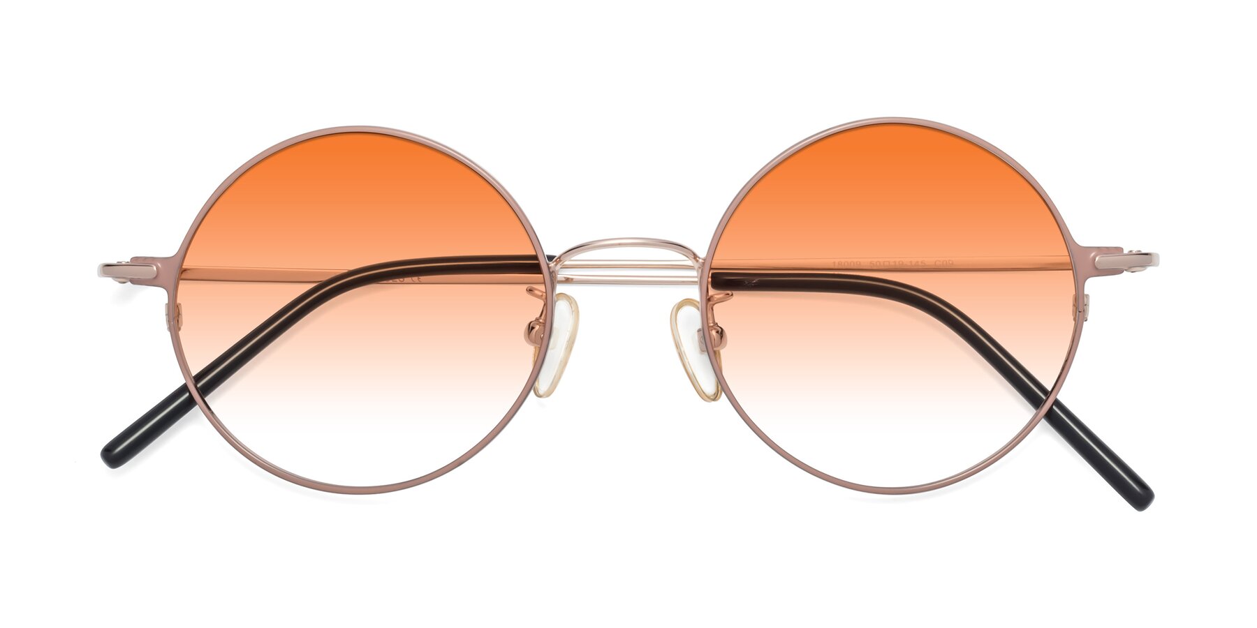 Folded Front of 18009 in Pink-Gold with Orange Gradient Lenses