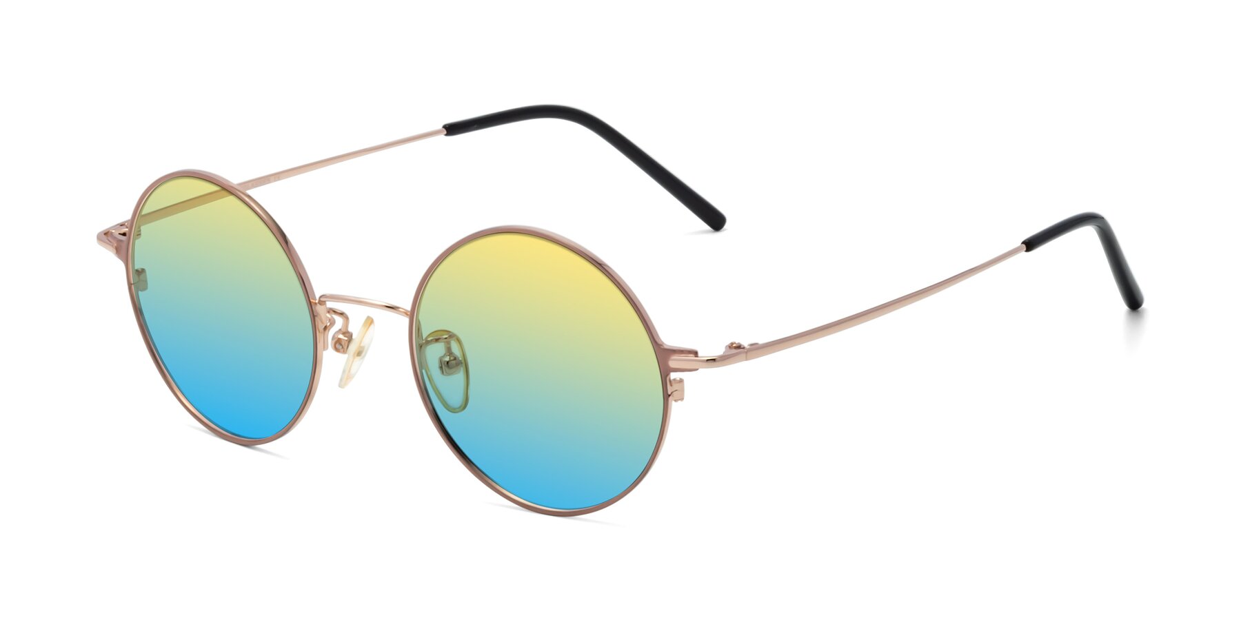 Angle of 18009 in Pink-Gold with Yellow / Blue Gradient Lenses