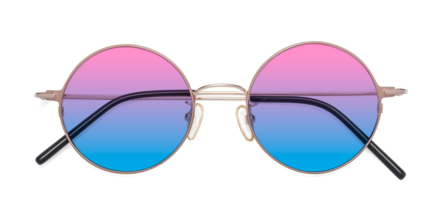 Folded Front of 18009 in Pink-Gold with Pink / Blue Gradient Lenses