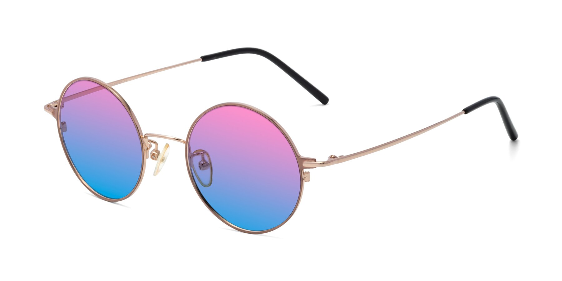 Angle of 18009 in Pink-Gold with Pink / Blue Gradient Lenses