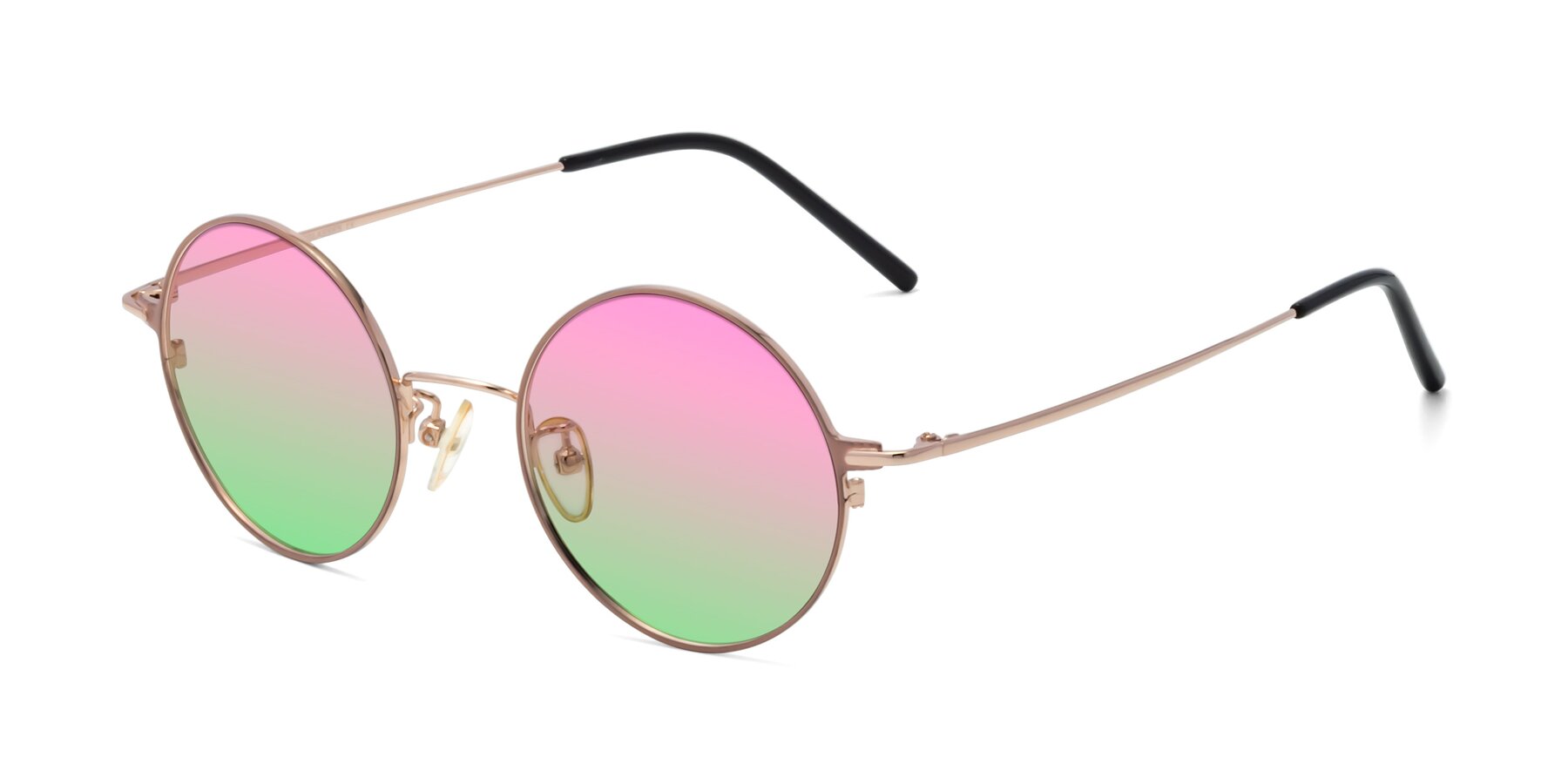 Angle of 18009 in Pink-Gold with Pink / Green Gradient Lenses