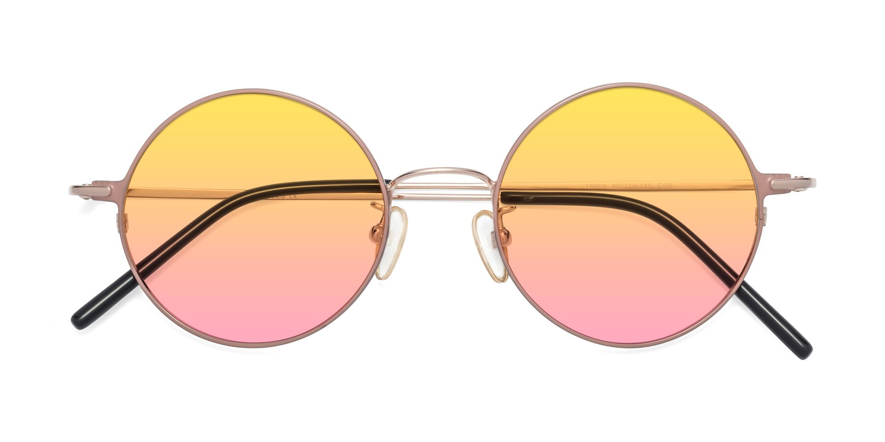 Folded Front of 18009 in Pink-Gold with Yellow / Pink Gradient Lenses
